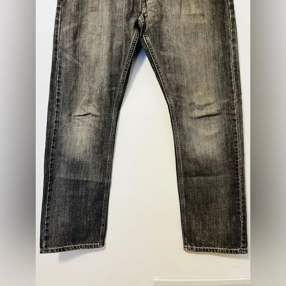 LEVI’S 514 Slim Straight Jeans Black Gray Denim 2008 Mens 33x32 Distressed EUC